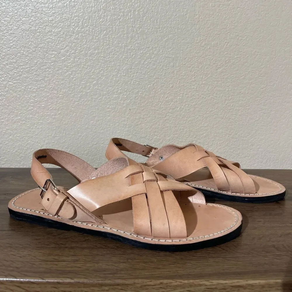 Alex Crane Men's Tan Leather Sandals
